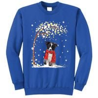 Border Collie Dog Tree Christmas Snow Pajama Xmas Dog Lover Cool Gift Tall Sweatshirt