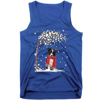 Border Collie Dog Tree Christmas Snow Pajama Xmas Dog Lover Cool Gift Tank Top