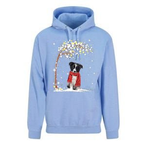 Border Collie Dog Tree Christmas Snow Pajama Xmas Dog Lover Cool Gift Unisex Surf Hoodie