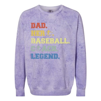 Baseball Coach Dad Gift Colorblast Crewneck Sweatshirt