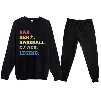 Baseball Coach Dad Gift Premium Crewneck Sweatsuit Set