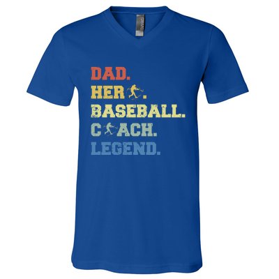 Baseball Coach Dad Gift V-Neck T-Shirt