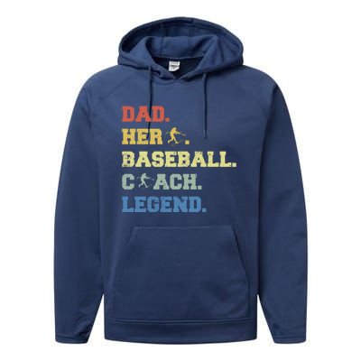 Baseball Coach Dad Gift Performance Fleece Hoodie