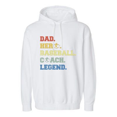 Baseball Coach Dad Gift Garment-Dyed Fleece Hoodie