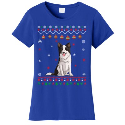 Border Collie Dog Ugly Xmas Design Matching Ugly Christmas Gift Women's T-Shirt