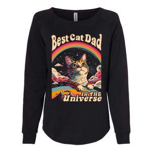 Best Cat Dad In The Universe 60s 70s Hippie Aesthetic Womens California Wash Sweatshirt