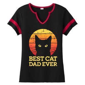 Best Cat Dad Ever Cat Daddy Cat Lover Cat Father Gift Ladies Halftime Notch Neck Tee