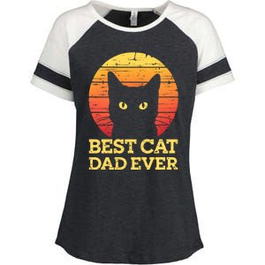 Best Cat Dad Ever Cat Daddy Cat Lover Cat Father Gift Enza Ladies Jersey Colorblock Tee