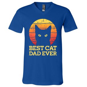 Best Cat Dad Ever Cat Daddy Cat Lover Cat Father Gift V-Neck T-Shirt