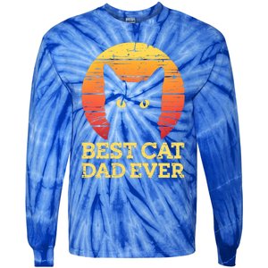 Best Cat Dad Ever Cat Daddy Cat Lover Cat Father Gift Tie-Dye Long Sleeve Shirt