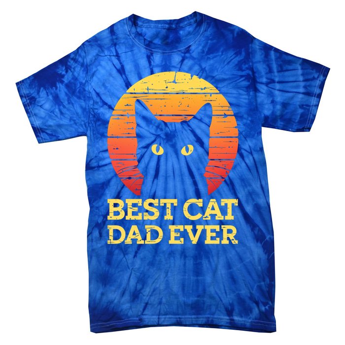 Best Cat Dad Ever Cat Daddy Cat Lover Cat Father Gift Tie-Dye T-Shirt