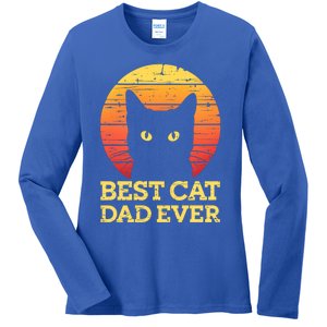 Best Cat Dad Ever Cat Daddy Cat Lover Cat Father Gift Ladies Long Sleeve Shirt