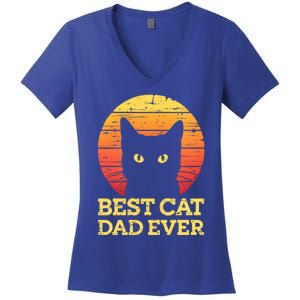 Best Cat Dad Ever Cat Daddy Cat Lover Cat Father Gift Women's V-Neck T-Shirt