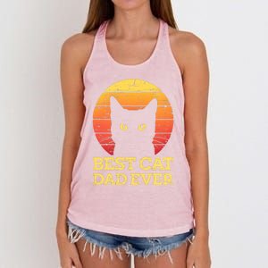 Best Cat Dad Ever Cat Daddy Cat Lover Cat Father Gift Women's Knotted Racerback Tank