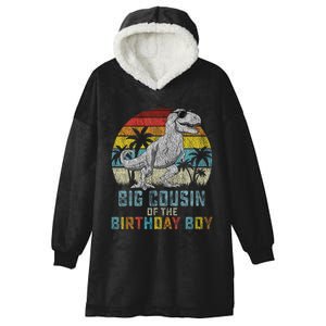 Big Cousin Dinosaur Of The Birthday Matching Family Hooded Wearable Blanket