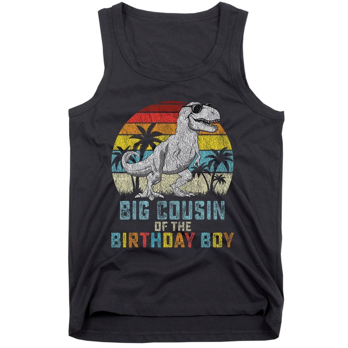 Big Cousin Dinosaur Of The Birthday Matching Family Tank Top