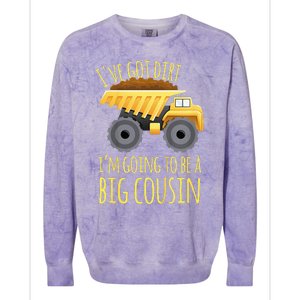 Big Cousin Digger Construction Design For Pregnancy Reveal Colorblast Crewneck Sweatshirt