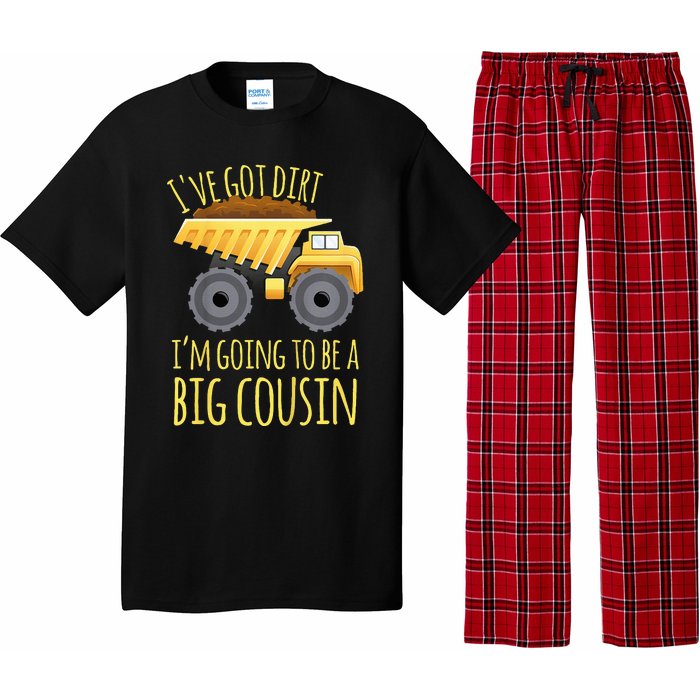 Big Cousin Digger Construction Design For Pregnancy Reveal Pajama Set