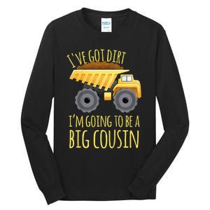 Big Cousin Digger Construction Design For Pregnancy Reveal Tall Long Sleeve T-Shirt