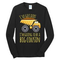 Big Cousin Digger Construction Design For Pregnancy Reveal Tall Long Sleeve T-Shirt