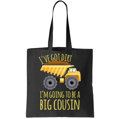 Big Cousin Digger Construction Design For Pregnancy Reveal Tote Bag