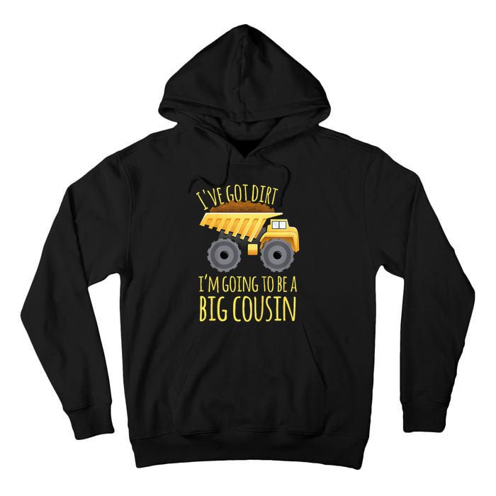 Big Cousin Digger Construction Design For Pregnancy Reveal Tall Hoodie