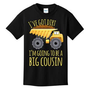 Big Cousin Digger Construction Design For Pregnancy Reveal Kids T-Shirt