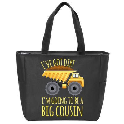 Big Cousin Digger Construction Design For Pregnancy Reveal Zip Tote Bag