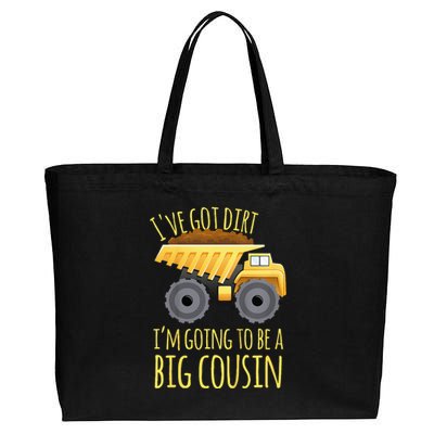 Big Cousin Digger Construction Design For Pregnancy Reveal Cotton Canvas Jumbo Tote