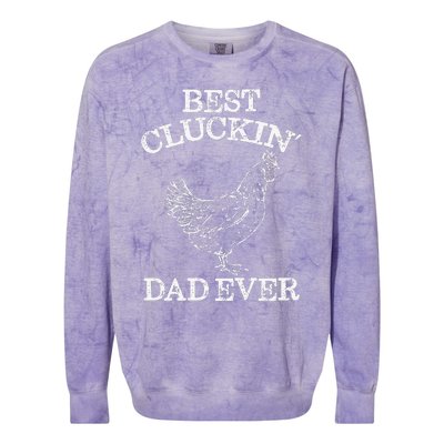 Best Cluckin' Dad Ever Funny Father's Day Chicken Farm Colorblast Crewneck Sweatshirt