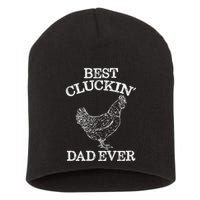 Best Cluckin' Dad Ever Funny Father's Day Chicken Farm Short Acrylic Beanie