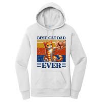 Best Cat Dad Ever Vintage Best Tabby Cat Dad Orange Tabby Women's Pullover Hoodie