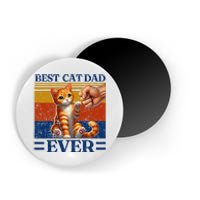 Best Cat Dad Ever Vintage Best Tabby Cat Dad Orange Tabby Magnet