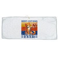 Best Cat Dad Ever Vintage Best Tabby Cat Dad Orange Tabby Large Microfiber Waffle Golf Towel