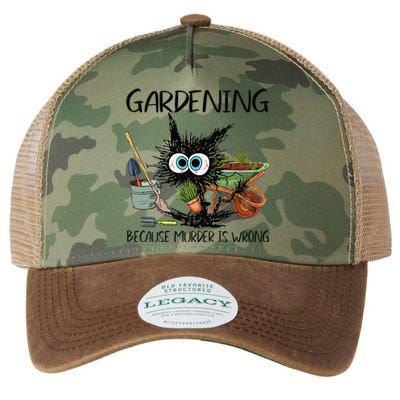 Black Cat Do Gardening Because Murder Is Wrong (1) Legacy Tie Dye Trucker Hat