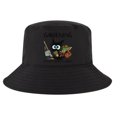 Black Cat Do Gardening Because Murder Is Wrong (1) Cool Comfort Performance Bucket Hat