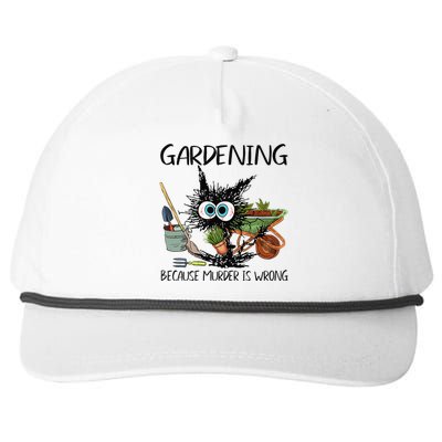 Black Cat Do Gardening Because Murder Is Wrong (1) Snapback Five-Panel Rope Hat