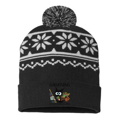 Black Cat Do Gardening Because Murder Is Wrong (1) USA-Made Snowflake Beanie