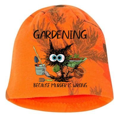 Black Cat Do Gardening Because Murder Is Wrong (1) Kati - Camo Knit Beanie