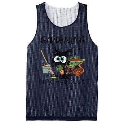 Black Cat Do Gardening Because Murder Is Wrong (1) Mesh Reversible Basketball Jersey Tank