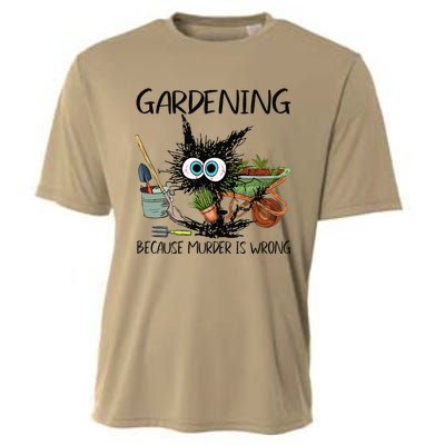 Black Cat Do Gardening Because Murder Is Wrong (1) Cooling Performance Crew T-Shirt