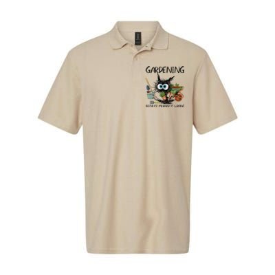 Black Cat Do Gardening Because Murder Is Wrong (1) Softstyle Adult Sport Polo