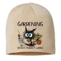 Black Cat Do Gardening Because Murder Is Wrong (1) Sustainable Beanie