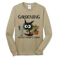 Black Cat Do Gardening Because Murder Is Wrong (1) Tall Long Sleeve T-Shirt