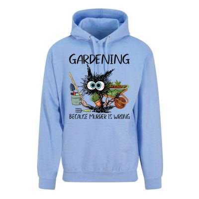 Black Cat Do Gardening Because Murder Is Wrong (1) Unisex Surf Hoodie