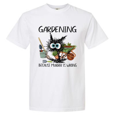 Black Cat Do Gardening Because Murder Is Wrong (1) Garment-Dyed Heavyweight T-Shirt