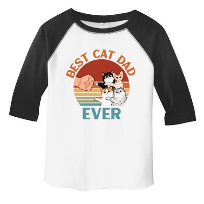 Best Cat Dad Ever Fist Bump Daddy With Four Cats Cute Funny Gift Toddler Fine Jersey T-Shirt