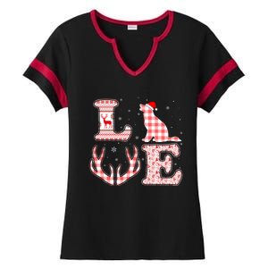 Border Collie Dog Xmas Red Plaid Reindeer Ugly Christmas Gift Ladies Halftime Notch Neck Tee