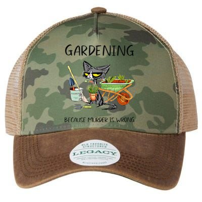 Black Cat Do Gardening Because Murder Is Wrong Legacy Tie Dye Trucker Hat