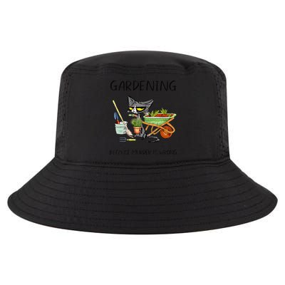 Black Cat Do Gardening Because Murder Is Wrong Cool Comfort Performance Bucket Hat